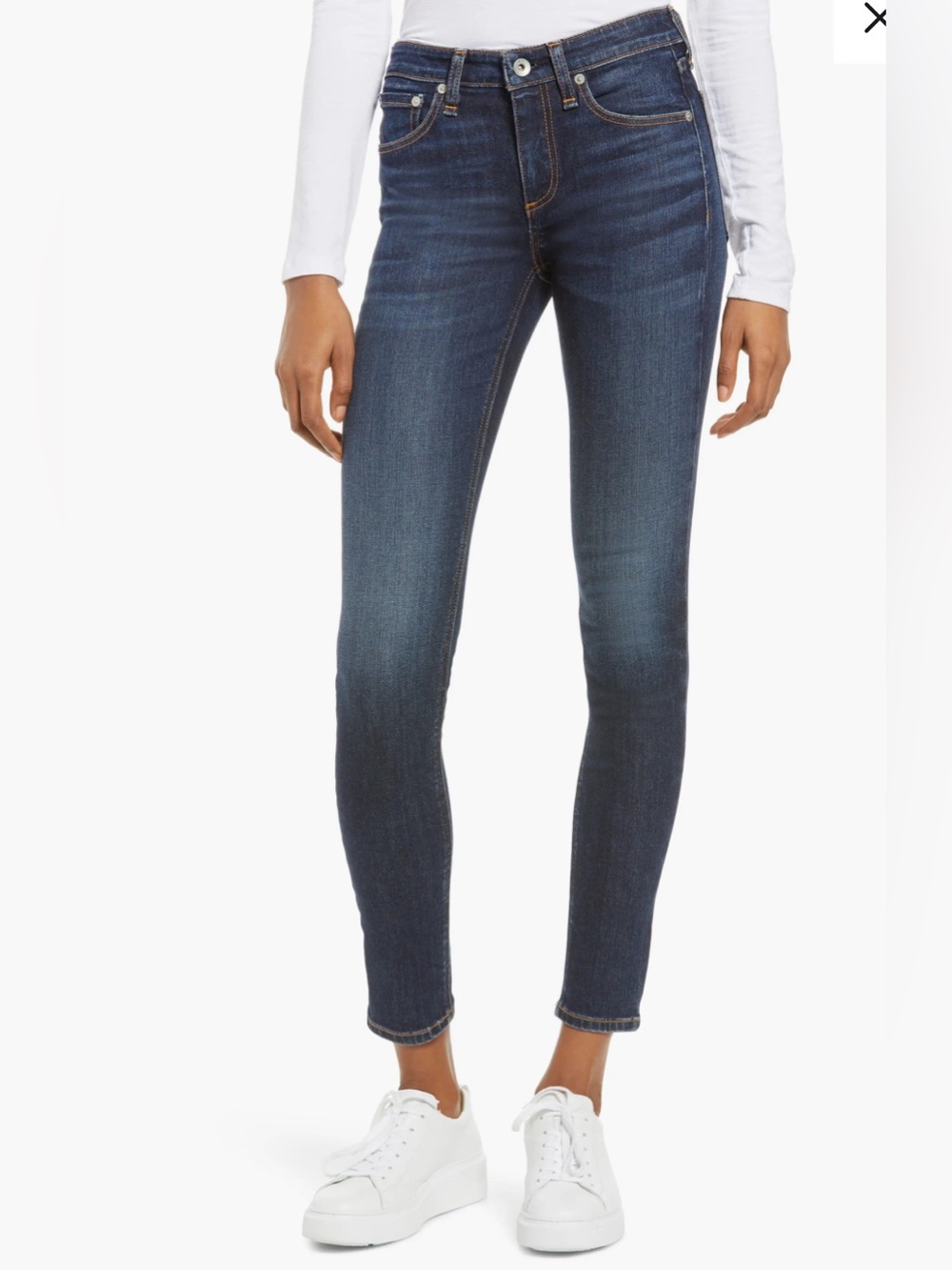 rag & bone cate mid-rise ankle skinny jeans in Carmen